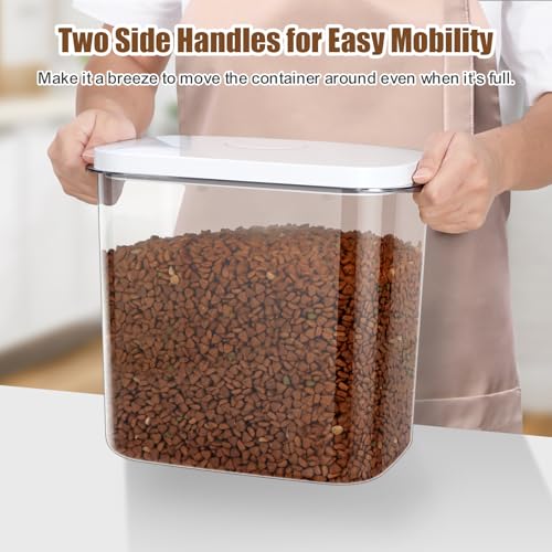 TBMax Dog Cat Food Storage Container 12-15 Lbs with Easy-Carrying Handles, Stackable Pet Food Dog Treat Container with Pop Up Lids, Airtight Food Storage Bin for Kitchen Organization