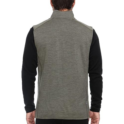 100% Merino Wool Mens Vest - Expedition Heavyweight Vest - Moisture Wicking - color: Granite Green, size: Medium