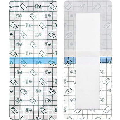 Waterproof Incision Bandages for Large Wounds Knee Hip Replacement Adheisve Island Dressing Bandaid Tape Post Surgical Shower Protector, No Glue On Center 4 x 10 Inch (Pack of 14) - size: Waterproof 4"x10", style: Pack of 14