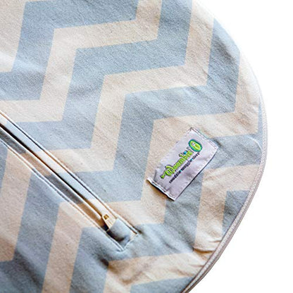 Woombie Grow with Me Baby Swaddle, Convertible Swaddle Fits Babies 0-9 Months, Expands to Wearable Blanket for Babies up to 18 Months, Dreamy Blue Chevron - color: Dreamy Blue Chevron, style: Grow With Me