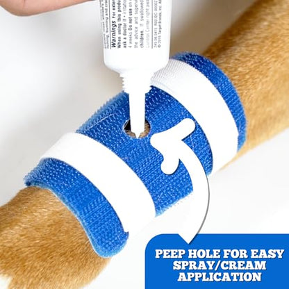 Proud Pet Patches Dog Bandage for Wound Care w/ Peep Hole Cover. Bandages for Dog Hot Spots, Lick Granuloma, Stitches and Wounds. Self Adhesive Wrap Works for Paw, Tail, Legs, Foot for Dogs & Cat - size: Medium