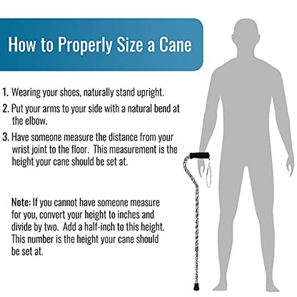 DMI Adjustable Designer Cane with Offset Handle - color: Zebra, size: 1 Count (Pack of 2)