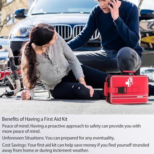 Advanced First Aid Kit, Comprehensive Trauma First Aid Kits with Labelled Compartments for Cars, Home, Office, Backpacking, Camping, Traveling, and Cycling -Upgrade 324 Piece - size: Max Kit