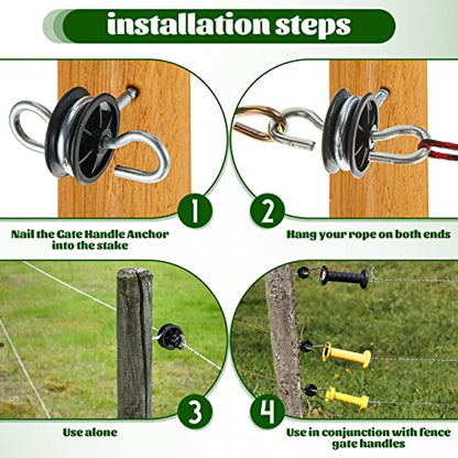 Moxweyeni 12 Pcs Black Electric Fence Insulators Screw, Anchor Electric Fence Wire Insulators for Ring Wooden Post Gate Handles