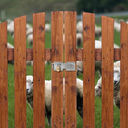 Flip Gate Latch with Padlock Hole,gate Latch for Fence, Heavy Duty Double gate Latch for Wooden Fence,Swing and Sliding Open Gate,Barn Door, Shed, Vinyl Fence, Yard - color: Silver (1 Pcs)