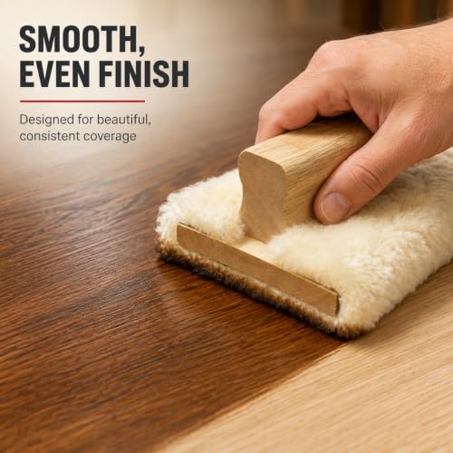 5'' Genuine Lambskin Hand Stainer Block & Pad – Premium Staining Applicator for Wood, Polyurethane, & Faux Finishes – Professional-Grade, Smooth & Even Coverage (3)