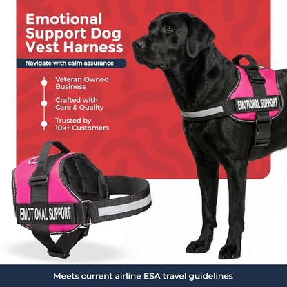 Industrial Puppy Emotional Support Vest Harness, Large 27-33 in, Pink - color: Hot Pink, size: Large, Fits Girth 27-33"