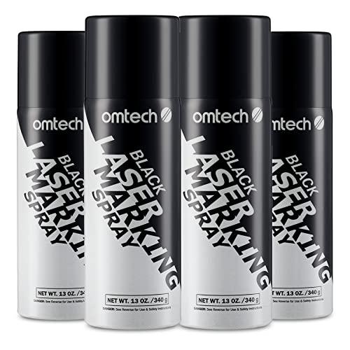 OMTech Laser Marking Spray, 4pcs 13oz, Black Marking for CO2 Laser on Metal - color: 13 OZ -- Black, size: 4 Pcs