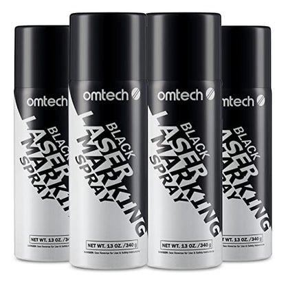 OMTech Laser Marking Spray, 4pcs 13oz, Black Marking for CO2 Laser on Metal - color: 13 OZ -- Black, size: 4 Pcs