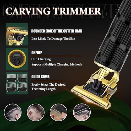 Hair Clippers for Men Professional, Beard Trimmer Kits & Sets, Electric Shavers, Hair Clippers & Trimmer Ceramic T-Blade, for Barber,for Men (Black) - color: B3