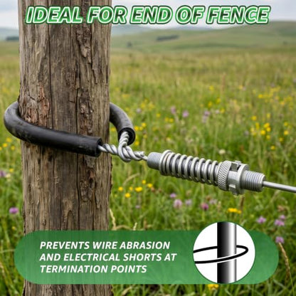 50 PCS Electric Fence Insulator Tubing, Fits 12-1/2 Gauge Wire, Cut-to-Size PE Insulation Tube for Corner Post and Fence End, Simple to Install