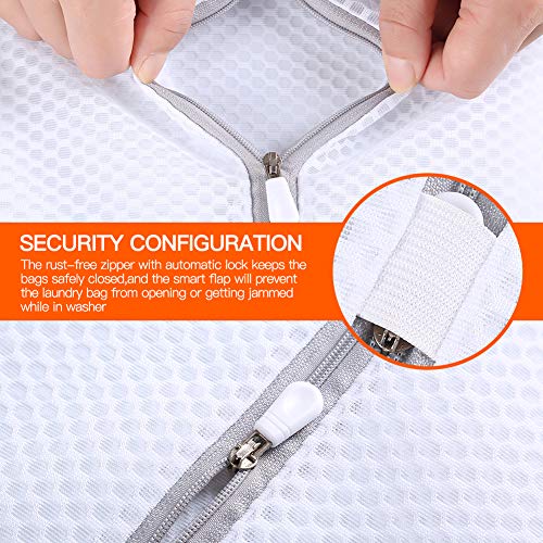 Kimmama Laundry Bags Mesh Wash Bags, Large Garment Bag for Washing Machine - color: White, size: 2XXL(24x24")