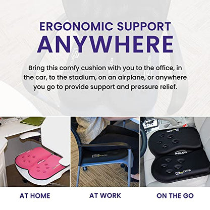 GSeat Ultra Orthopedic Gel and Foam Seat Cushion (Gray) – for Coccyx, Back, Tailbone, Prostate, Postnatal, and Sciatica Pain/Discomfort – Office, Car, Chair, Travel - color: Gray