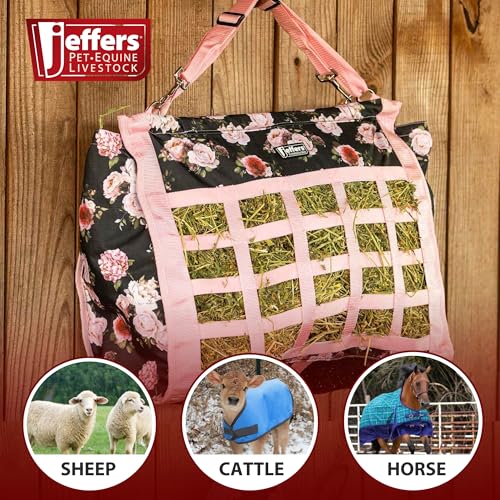 Jeffers Expression Extend Feed Hay Bag for Horses - Rose Garden