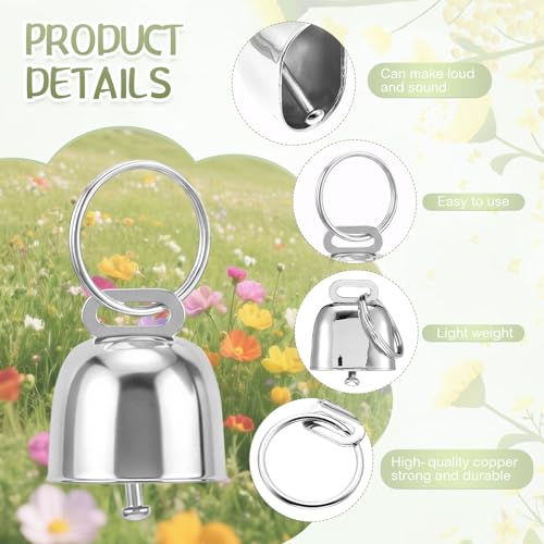 4 Pack Goat Collars with Bells Set, Adjustable Floral Pattern Nylon Sheep Collar, Loud Metal Grazing Bell, Quick Release Buckle for Lambs, Small Farm Animals, Herd ID, Pasture Tracking - style: Flower