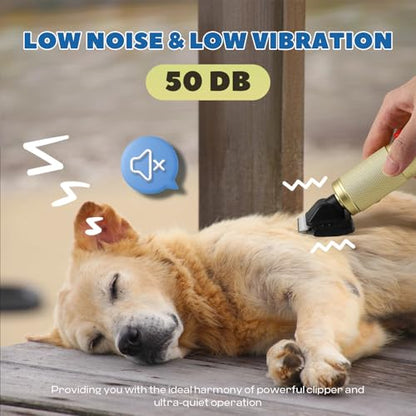 Pet Grooming Clipper 280W, with 2000-6000RPM Stepless Speed Control | 10ft Power Cord, Low Noise< 50db, Dog Trimmer Kit for Thick Heavy Coats with Extra Detachable Blade