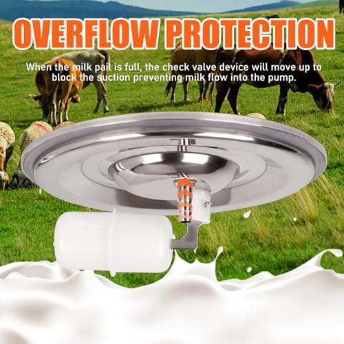 PKNYBZN 2-in-1 Cow & Goat Milking Machine, 8L 304 Stainless Steel Buckets | Rechargable Electric Automatic Pulsation Vacuum Milker Machine, Adjustable Suction for Cows and Goats