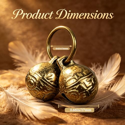 Copper Pet Collar Bells, 4 PCS 0.67 Inch Alloy Bells, Extra Loud Universal Size Pendant Accessories for Dogs, Cats & All Small Pets, Anti-Lost Tracking & DIY Use