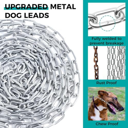 Heavy Duty Dog Chain for Yard, 10 FT Galvanized Chain Leash, 3 mm - size: 0.12 in x 10 ft
