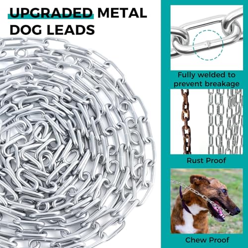 Heavy Duty Dog Chain for Yard, 30 FT Galvanized Chain Leash, 3 mm - size: 0.12 in x 30 ft