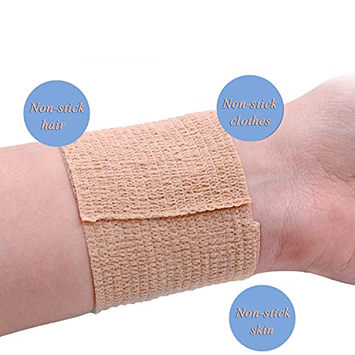 Self Adhesive Bandage Multi Size, Cohesive Medical Tape, Breathable Waterproof Elastic Athletic Non-Woven Bandage, 8 Rolls Sports Wrap Tape for Wrist and Ankle - size: Mix Size - 8 Rolls