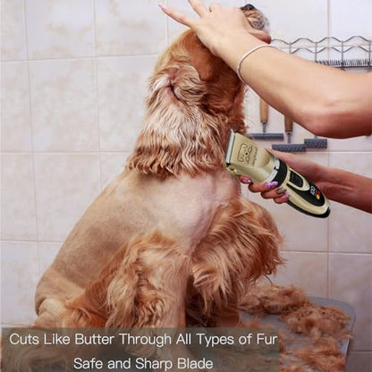 Dogs Hair Trimmer, Dogs Shaver Clippers Grooming Kit - Low Noise Cordless Rechargeable Dog & Cat Horses Clippers, Heavy Duty, Quie