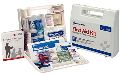 First Aid Only 223-U OSHA-Compliant First Aid Kit, All-Purpose 25-Person Emergency Kit for Business, Worksite, Home, and Vehicle, 106 Pieces (Pack of 2) - size: 2.5" x 8.4" x 9" (Pack of 2)