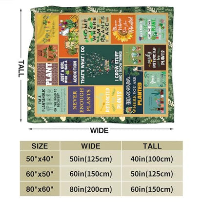 Gardening Lover Gifts Throw Blanket for Women Plant Gardeners Blanket Garden Blankets Plush Cozy Flannel Fleece Fuzzy Party Blanket 50"X40" - color: Gardening Plant, size: 50"x40"