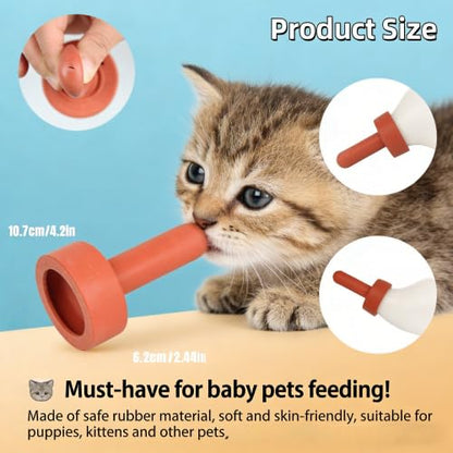 HEEPDD 5Pcs Farm Animal Feeding Bottle Nipple,4.2in Length Rubber Snap On