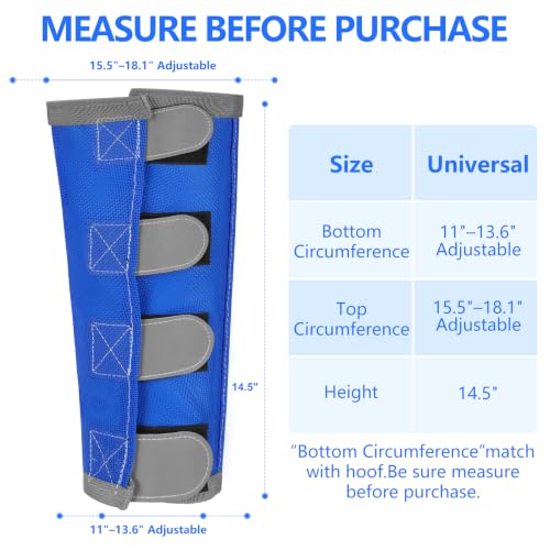 Fly Boots for Horses Set of 4 with Reflective Vercros, Loose Fitting Mesh Horse Fly Boots Leggings, Adjustable Equine Leg Wraps & Socks, Stay Up Not Sag, No Rub - color: Blue