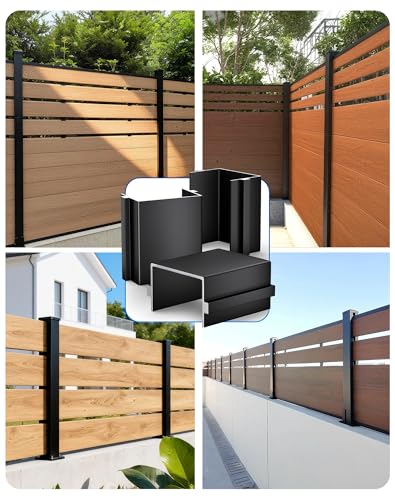 24 Pack Aluminum Fence Post Spacer, Fence Gap Tool Matte Black Aluminium Spacer, Heavy-Duty Fence Alignment Tool for Easy Privacy Fence Installation - color: Fence Post Spacer-24pcs