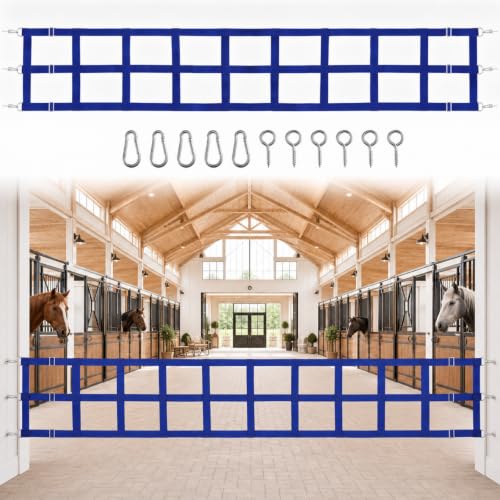 Zonon 10' x 20'' Adjustable Polyester Stall Guards for Horses, Blue - color: Blue, size: 10' x 20''