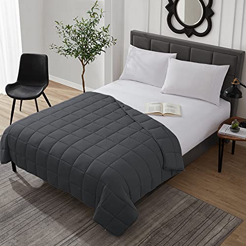 L'AGRATY Weighted Blanket - 36"x48" 5lbs Microfiber Material with Glass Beads Small Blanket for All-Season Summer Fall Winter Soft Thick - color: 01-dark Grey, size: 36" x 48" | 5lbs