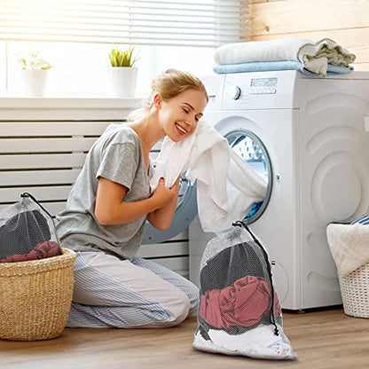 24 Pcs Mesh Bags Drawstring Mesh Laundry Bag Stuff Sack Nylon Bags Camping Nylon Bag with Drawstring Cord for Toys