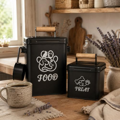 Airtight Dog Treat Container Set of 2 - color: Black