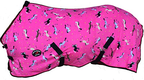 Challenger Horse Soft Fleece Cooler Contoured Exercise Blanket Liner Sheet Wicks 4395 - color: Pink Pony, size: 68 inches