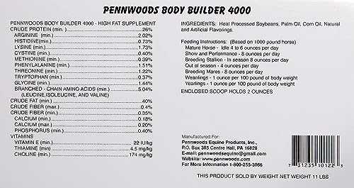 Pennwoods Body Builder 4000 Horse Weight Gain Fat Conditioner, 12 lb - size: 12 lb