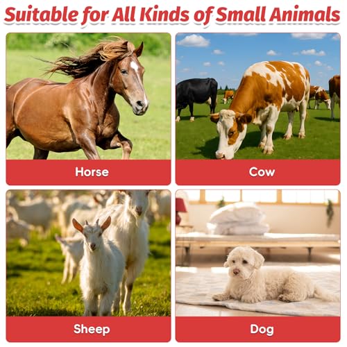 kathson 5 Rings Curry Comb Horse Brush Scraper Reversible Stainless Steel Livestock Shedding Comb with Soft Touch Grip for Dog Horse Grooming Supplies (Red) - size: 5.1x9.8 Inch (Pack of 1)