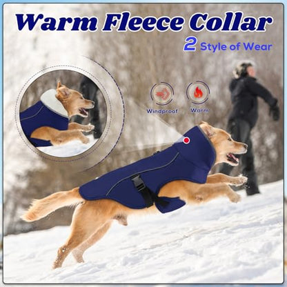 EMUST Dog Winter Coat, Waterproof Fleece Dog Jacket Winter for Small Dogs - color: Blue, size: Small