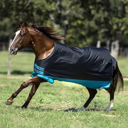 Horseware Mio Turnout Sheet Lite Black/Turquoise/Black 63 - color: Black/Turquoise/Black, size: 63"