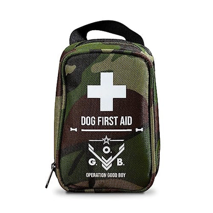 Operation Good Boy Tactical Pet First Aid Kit - Essential Supplies for Canine Mishaps - Lightweight, Waterproof Nylon Tote with Antiseptic Wipes, Antibiotic Ointment, Dressing, and Gauze