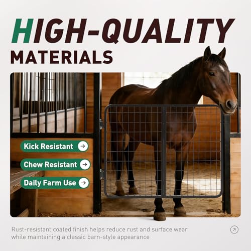 Horse Stall Gate 48" W Compatible with Livestock Enclosures
