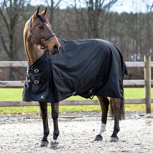 Horze Nevada 1200D Lightweight Waterproof Horse Turnout Rain Sheet (No Fill) - Black - 84 in - size: 84 in