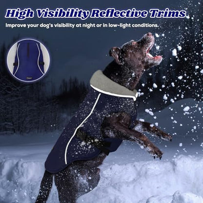 EMUST Dog Winter Coat, Waterproof Fleece Dog Jacket Winter for Small Dogs - color: Blue, size: Small