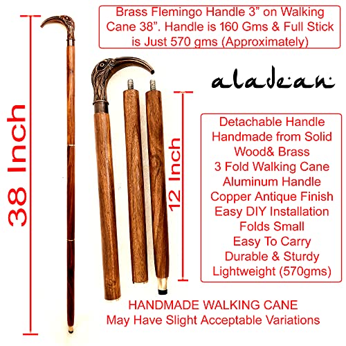 Walking Cane - Handmade,Wooden, Ergonomic, Stylish - Canes for Men, Cane for Women - Elderly Walking Sticks for Seniors, Unique, Wood - style: flamingo