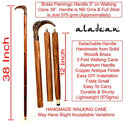 Walking Cane - Handmade,Wooden, Ergonomic, Stylish - Canes for Men, Cane for Women - Elderly Walking Sticks for Seniors, Unique, Wood - style: flamingo