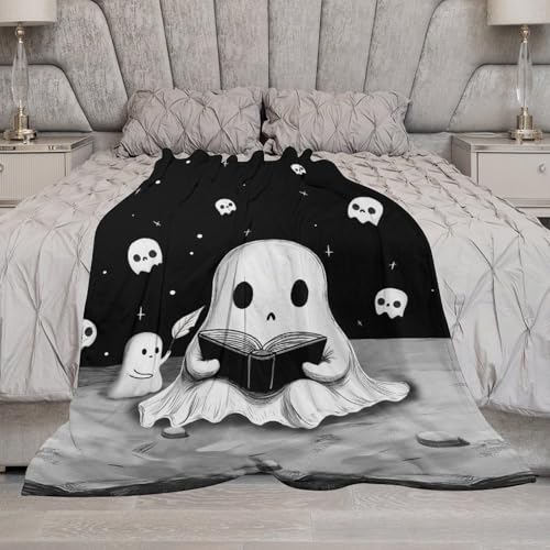 Cute Ghost Fleece Throw Blanket for Couch Adults Teens 40" X 50" - color: Ghost, size: 40x50 inch