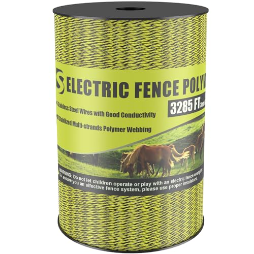 BESTEEL Electric Fence Poly Wire Electric Fencing Polywires 3285 Feet 1000M - size: 3285 Feet