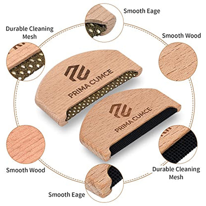 2 PCS Wooden Sweater Comb for De-Pilling Cashmere, Wool, Knitwear, Manual Lint Remover, Portable Depiller for Clothes, Fuzz, Bobbles, Pilling Shaver, Fabric Defuzzer, Sweater Care Tool - color: 2pcs