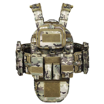 YAKEDA Tactical Training Vest with PALS System - Multi-Pocket Adjustable Straps Quick-Release Buckle for Hunting - color: Camouflage